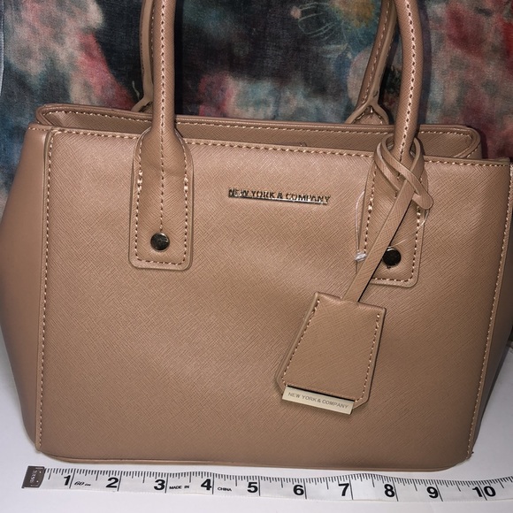 New York & Company Neutral Tan Satchel Handbag - Picture 8 of 13